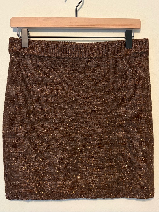 wild fable Dresses & Skirts - Wild fable Brown and Gold Sequin Knit Mini Skirt